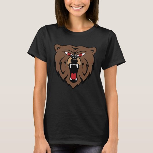 Creative Oversized Bear Head Face Print  Bold Griz T-shirt (Voorkant)