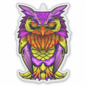 Creative Owl Illustratie Sticker (Voorkant)