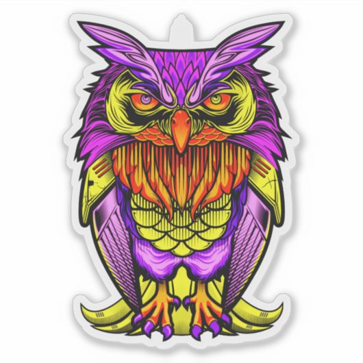Creative Owl Illustratie Sticker (Voorkant)