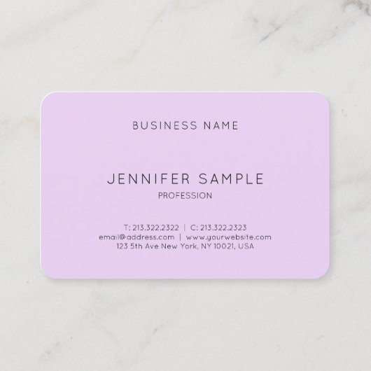 Creative Paars Clean Design Professional-luxe Visitekaartje (Achterkant)