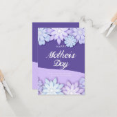 Creative Paars Origami Flower Moederdag Kaart (Voorkant / Achterkant in situ)