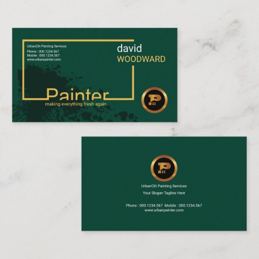Creative Paint Splash Modern Painting Service Visitekaartje (Voorkant / Achterkant)