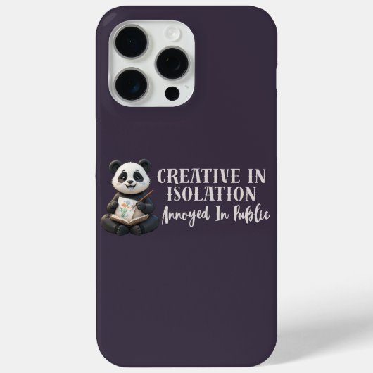 "Creative Panda iPhone 16 Case – Introvert Artist" (Achterkant)