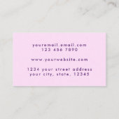 Creative Pastel Roze Lila Paarse pers op nagels Visitekaartje (Achterkant)