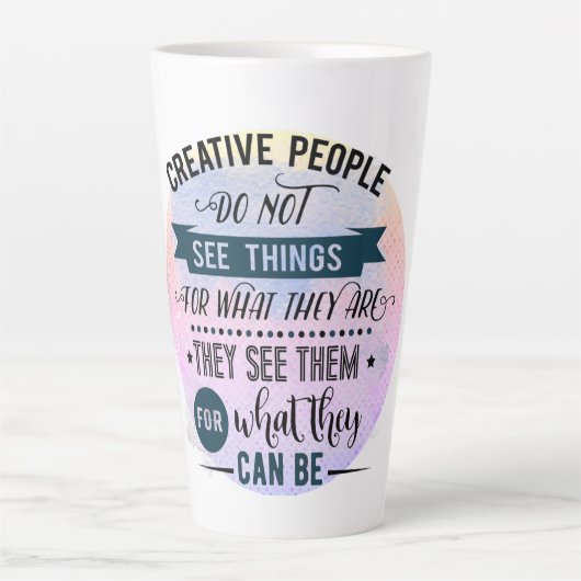 Creative People citeert Word Art Latte Mok (Voorkant)
