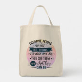 Creative People Quote Kruidenier Canvas tas (Achterkant)