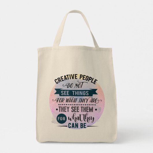 Creative People Quote Kruidenier Canvas tas (Achterkant)