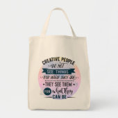 Creative People Quote Kruidenier Canvas tas (Voorkant)