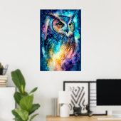 Creative Perched Owl Illustratie Poster (Thuiskantoor)
