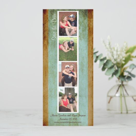 Creative Photo Booth Save the Date (Blue & Brown) (Staand voorkant)