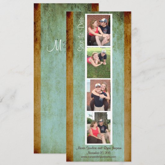 Creative Photo Booth Save the Date (Blue & Brown) (Voorkant / Achterkant)