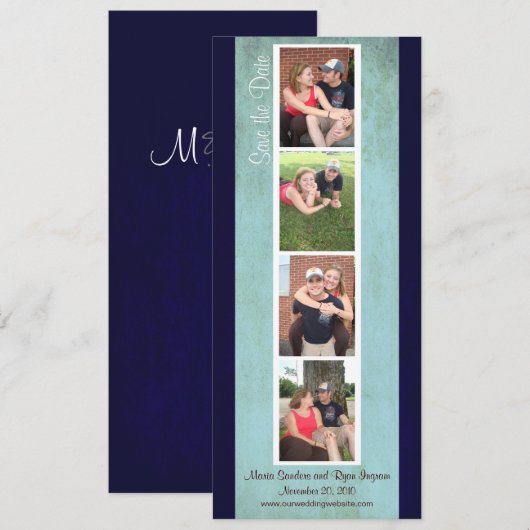 Creative Photo Booth Save the Date (Sky Blue) (Voorkant / Achterkant)