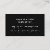 Creative photographer Photography Black Qr Code Visitekaartje (Achterkant)