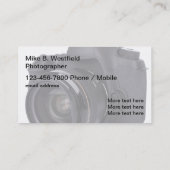 Creative Photographer Visitekaartjes Sjabloon (Achterkant)