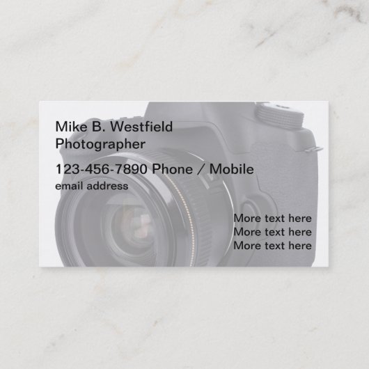 Creative Photographer Visitekaartjes Sjabloon (Achterkant)