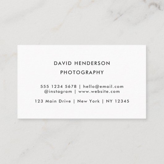 Creative Photographer White Qr Code Visitekaartje (Achterkant)