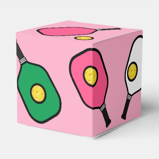 Creative Pickleball Pink Bedankdoosjes (Achterkant)