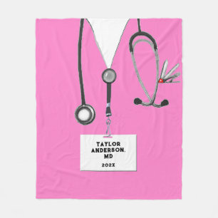 Creative Pink Scrubs Fleece Deken