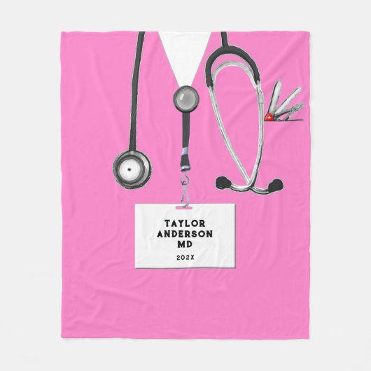 Creative Pink Scrubs Fleece Deken (Voorkant)