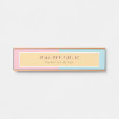 Creative Pink Yellow Blue Moderne Sjabloon Rosegol Deurbordje (Voorkant)