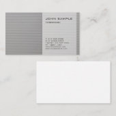 Creative Plain Modern Professional Elegant Grey Visitekaartje (Voorkant / Achterkant)