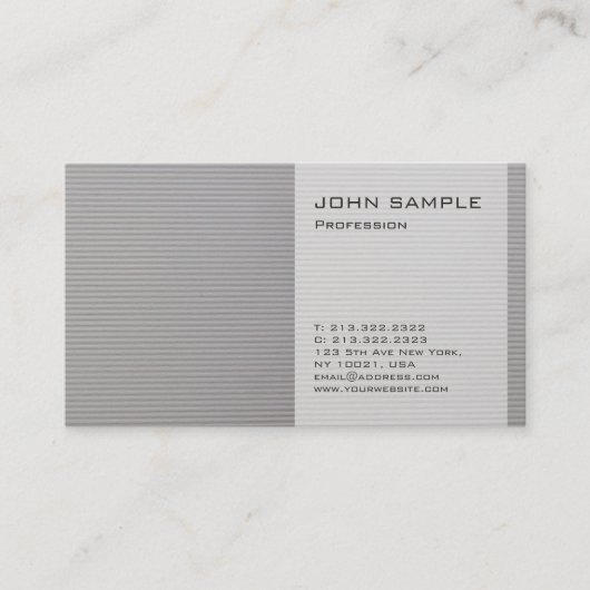 Creative Plain Modern Professional Elegant Grey Visitekaartje (Voorkant)