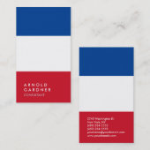 Creative Plain Rood Blauw Wit Trendy Consultant Visitekaartje (Voorkant / Achterkant)