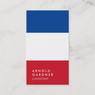 Creative Plain Rood Blauw Wit Trendy Consultant Visitekaartje