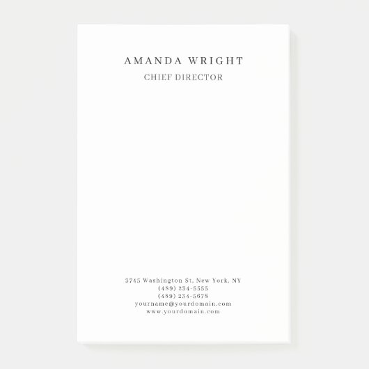 Creative Plain Simple White Attractive Stylish Post-it® Notes (Voorkant)