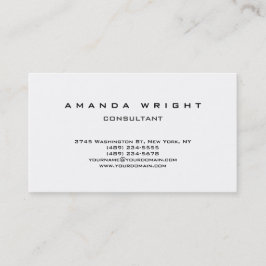 Creative Plain Simple White Attractive Stylish Visitekaartje