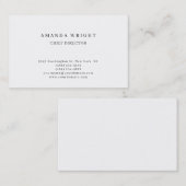 Creative Plain Simple White Attractive Stylish Visitekaartje (Voorkant / Achterkant)