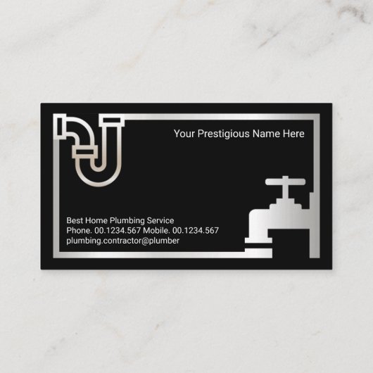 Creative-plug-pipes Silver Plumber Signage Visitekaartje (Achterkant)