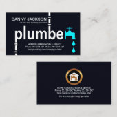 Creative Plumber Faucet Signage Service Visitekaartje (Voorkant / Achterkant)