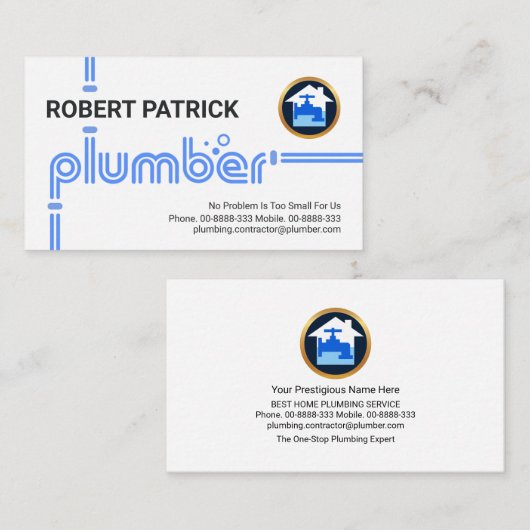Creative Plumber Pipes lekken Visitekaartje (Voorkant / Achterkant)