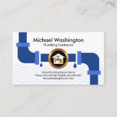 Creative Plumbing Pipe Border Plumber Contractor Visitekaartje (Voorkant)