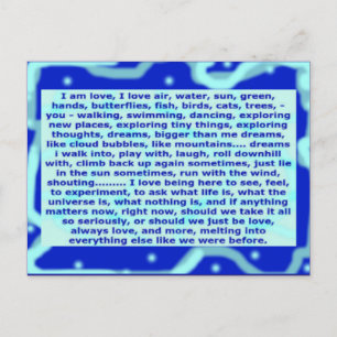 Creative Postcard 4a I am love, dreams, being here Briefkaart