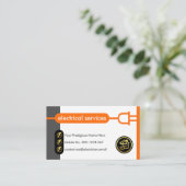 Creative Power Plug Line Circuit Electrician Visitekaartje (Staand voorkant)