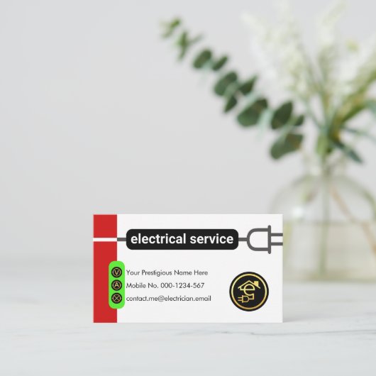 Creative Power Plug Line Circuit Electricity Visitekaartje (Staand voorkant)