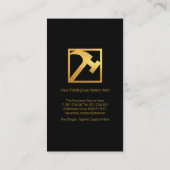 Creative Professional Gold Handyman Tools Hammer Visitekaartje (Achterkant)