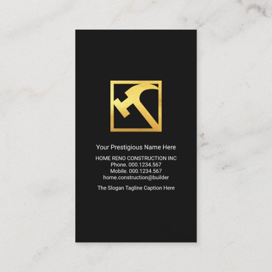 Creative Professional Gold Handyman Tools Visitekaartje (Achterkant)