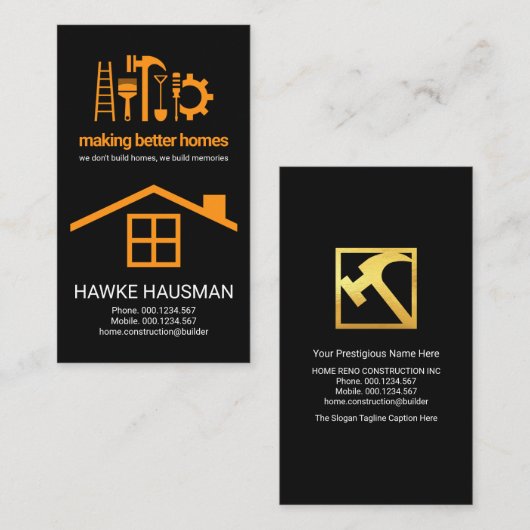 Creative Professional Handyman Tools Roof Visitekaartje (Voorkant / Achterkant)