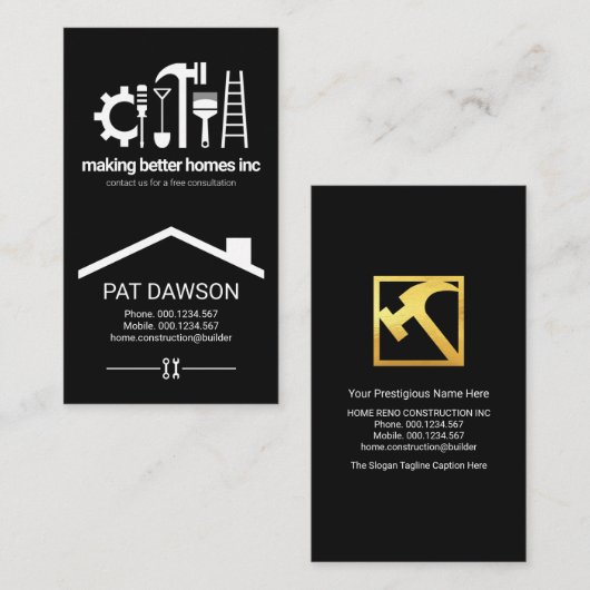Creative Professional Handyman Tools Rooftop Visitekaartje (Voorkant / Achterkant)