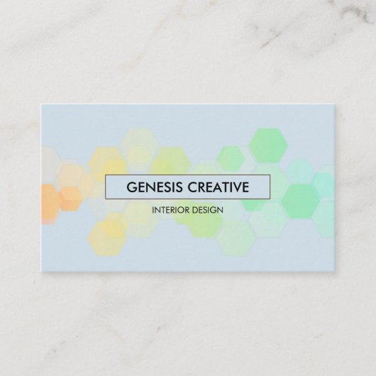 Creative Professional Honeycomb Gradient Blue Visitekaartje (Voorkant)