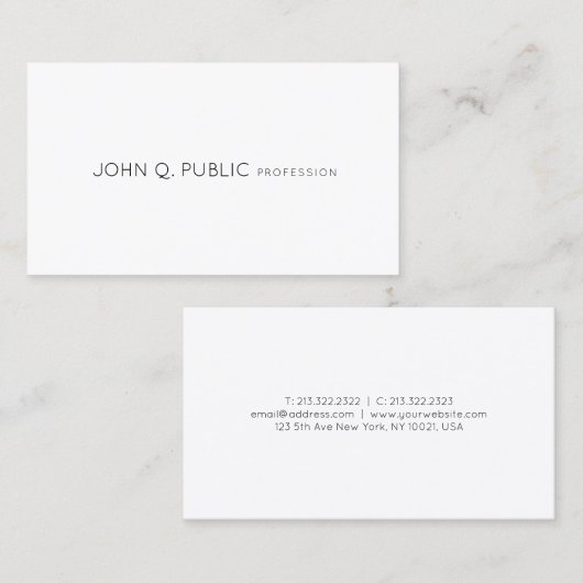 Creative Professional Minimalist Modern Design Visitekaartje (Voorkant / Achterkant)