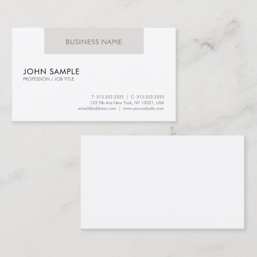 Creative Professional Modern Design Clean Plain Visitekaartje (Voorkant / Achterkant)