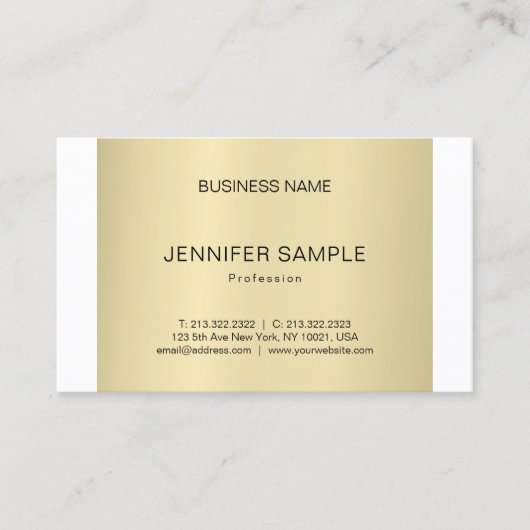 Creative Professional Plain Modern Elegant Gold Visitekaartje (Voorkant)