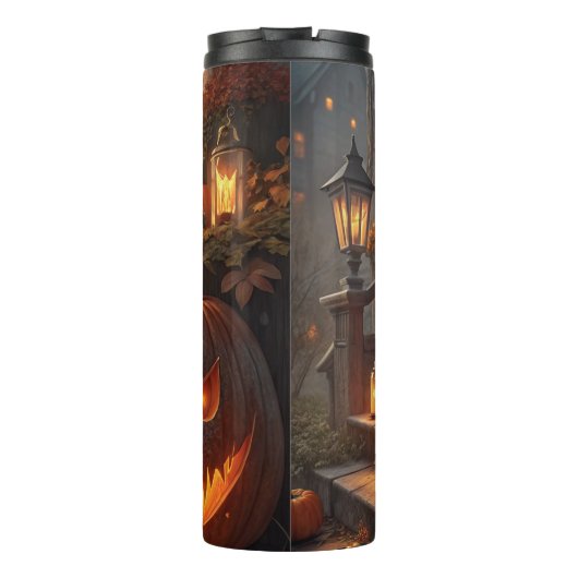 Creative Pumpkin Decorations for a Spooky Hallowee Thermosbeker (Achterkant)