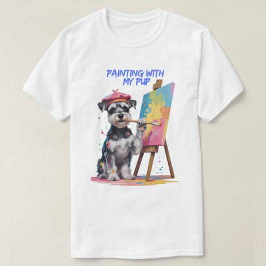 Creative Pup – The Artistic Miniature Schnauzer T-shirt (Design voorkant)