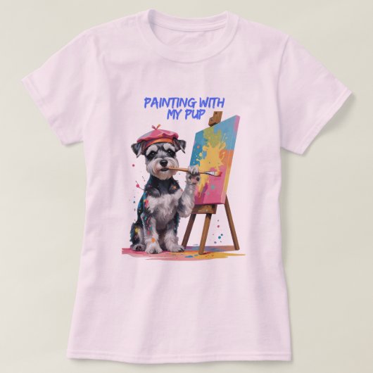 Creative Pup – The Artistic Miniature Schnauzer T-shirt (Design voorkant)