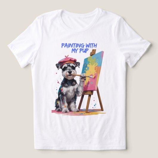 Creative Pup – The Artistic Miniature Schnauzer Tri-Blend Shirt (Design voorkant)